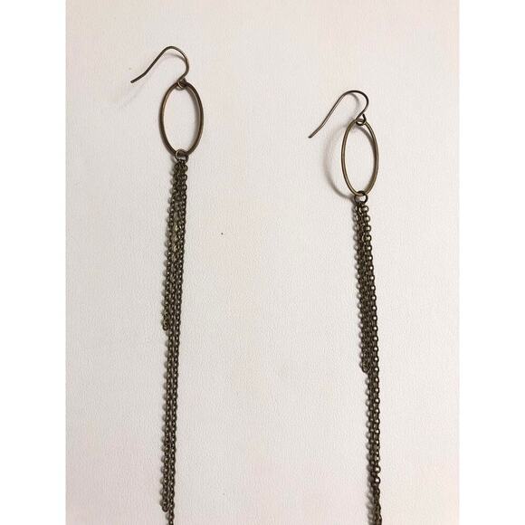 Artisan Handmade Antique Brass extra long shoulder duster earrings - Picture 8 of 10